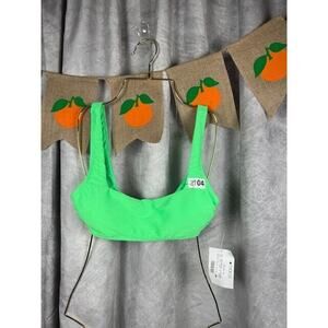 Salt + Cove Womens Juniors Ribbed Square Neck Bikini Swim top Green M